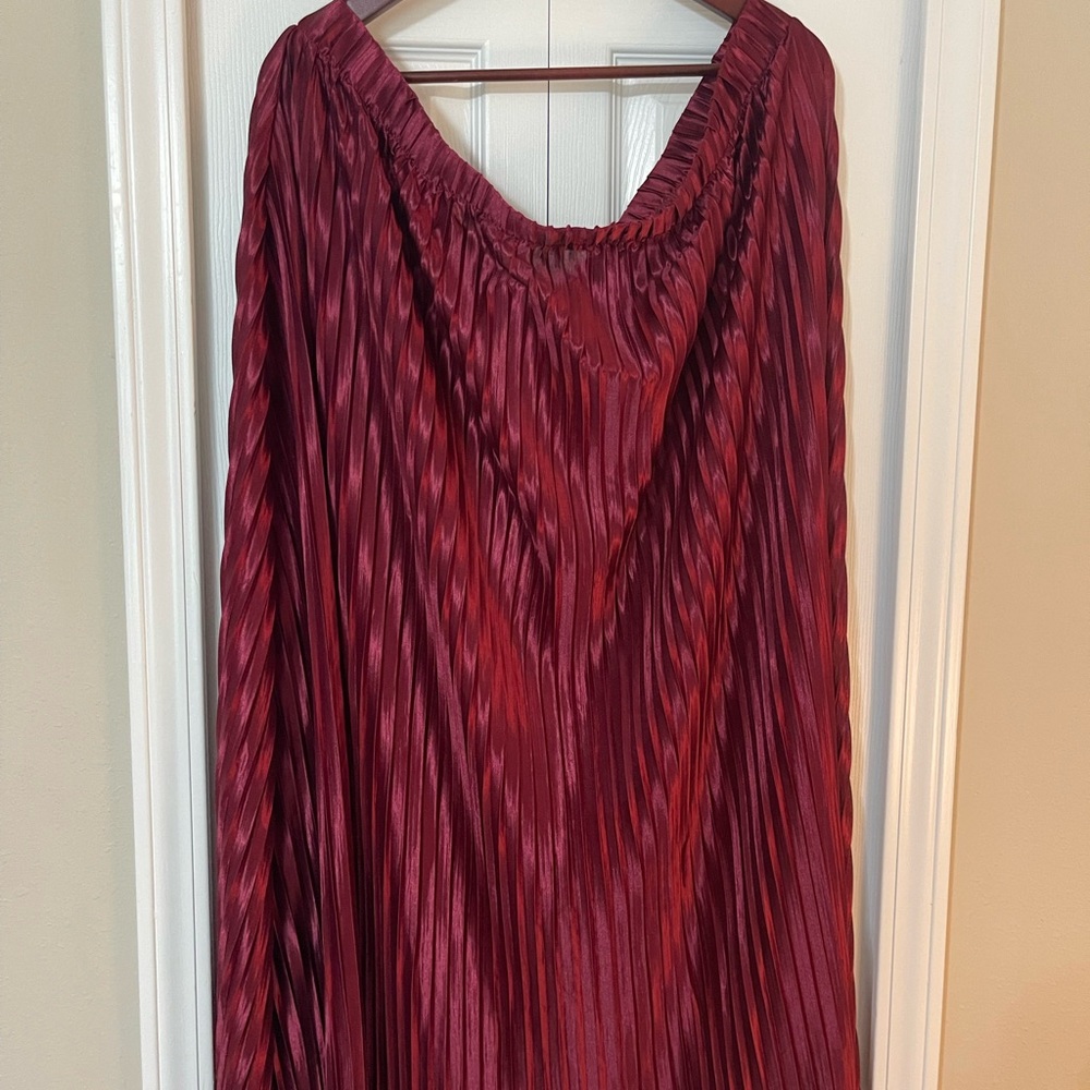 Lane Bryant Burgundy Pleated Skirt